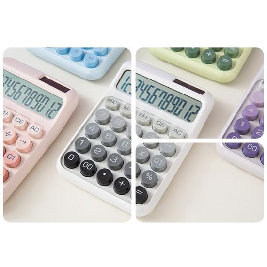 Mechanical Switch Calculator 12 Digits Large LCD Display Desktop Calculator Ergonomic Design Calculators for Teachers Students Office Home School
