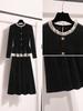 Plus Size Women's Autumn & Winter High-End Loose Top with Black Skirt Two-Piece Set