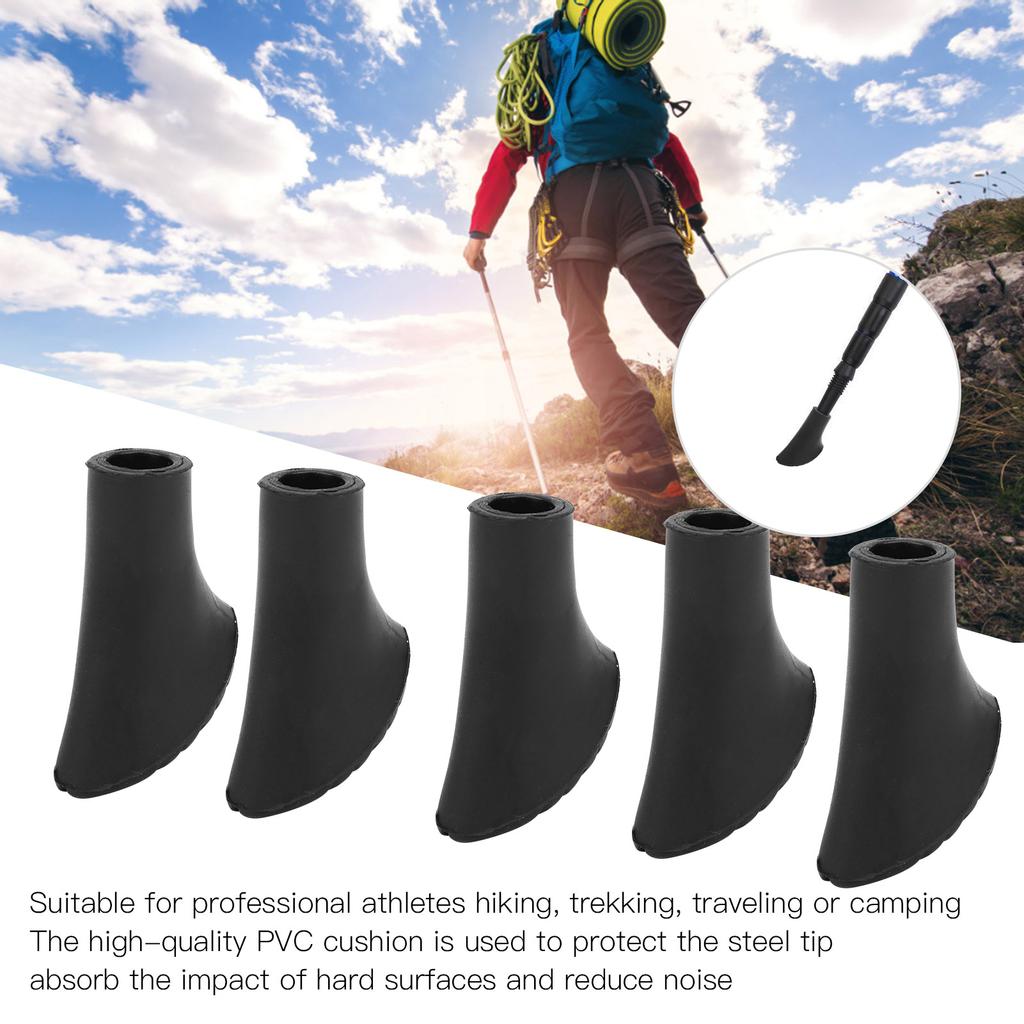 Universal 15Pcs Trekking Pole Tip Protectors Walking Stick Feet Cover NonSlip Pad Alpenstocks Accessory