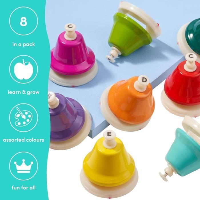 Cloches à Main Colorées à 8 Notes avec Partition &amp; Coffret Cadeau pour Bébés &amp; Enfants - Cloches Musicales Montessori - Cadeau de