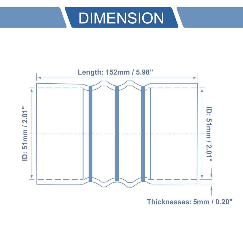 X AUTOHAUX 1pcs 51mm/2.01" 152mm/5.98" Length Black Blue Car Silicone Hose Hump Hose Hose Universal
