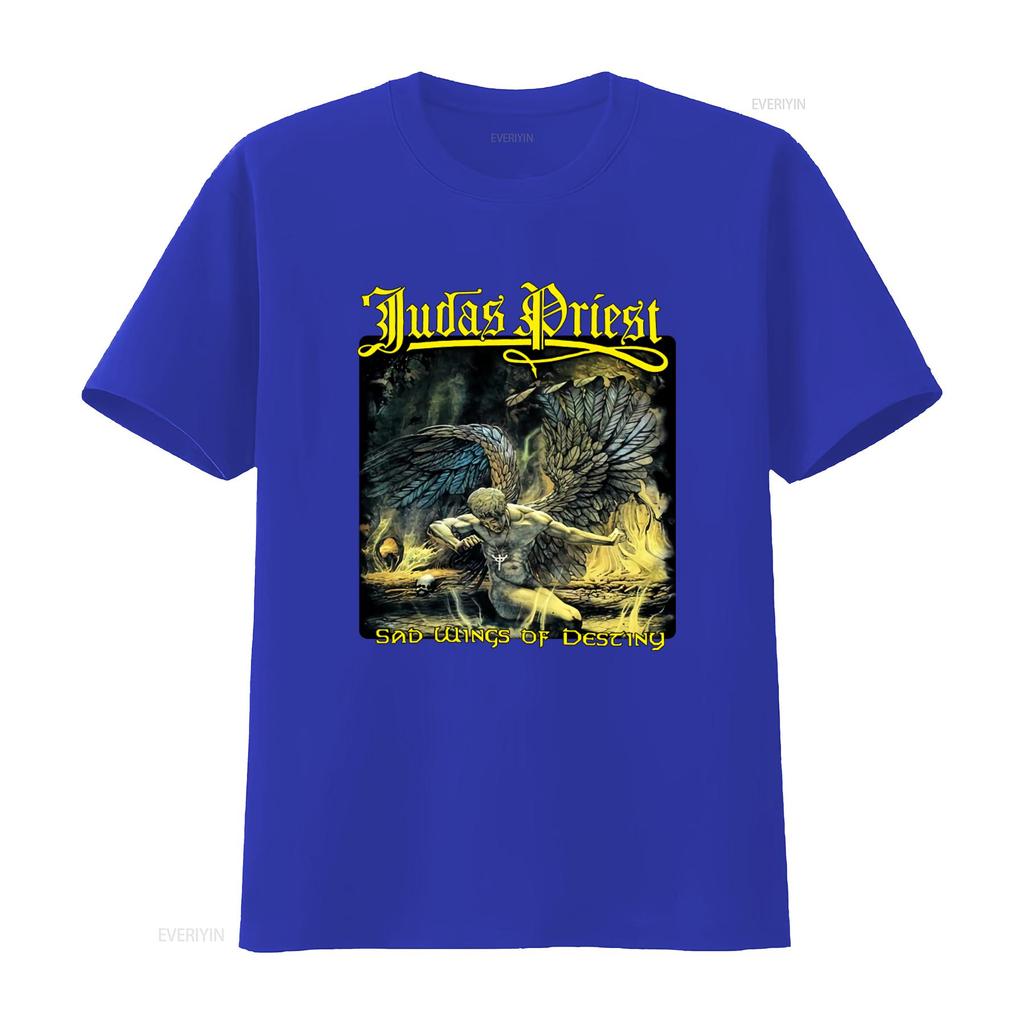 Judas Priest Sad Wings Heavy Metal Band T Shirt Rock Music Print vintage Washed Stylish graphic Comfortable homme Unisex