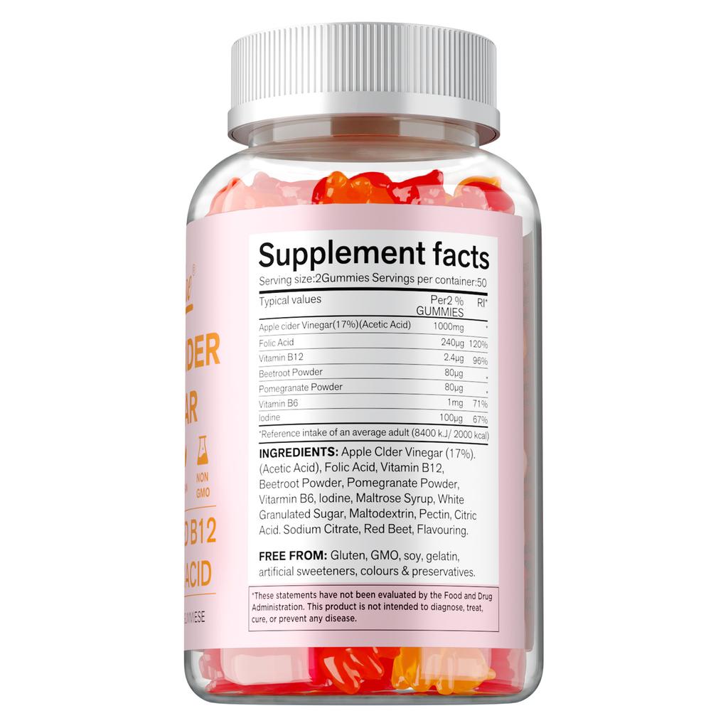Gummies Containing Beetroot Powder and a Blend of Vitamin B12 Boost the Immune System and Support Healthy Hair, Skin, and Nails.