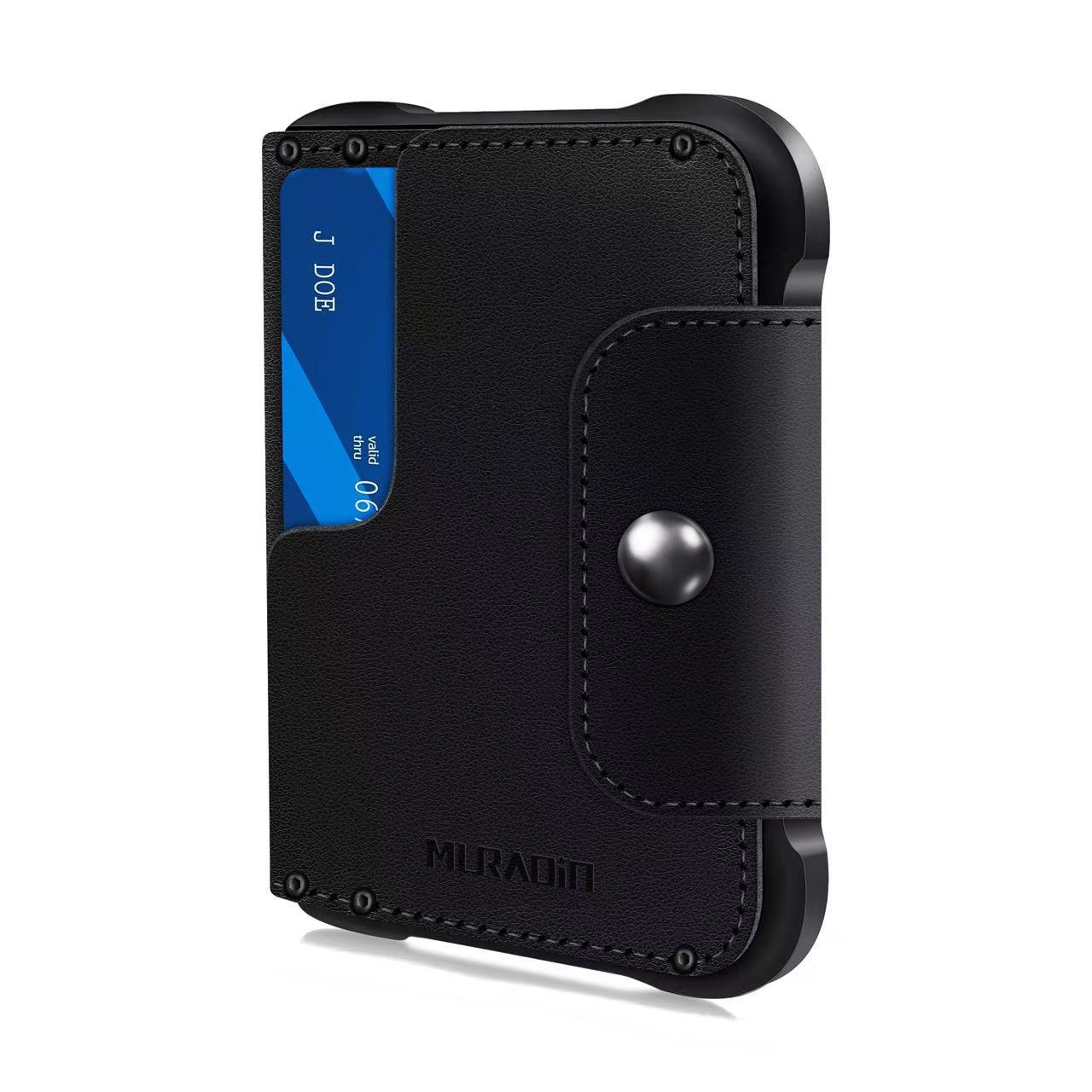 

Горячая Распродажа RFID Мужской Кожаный Держатель для Карт Металлический Антимагнитный Автоматический Кошелек-Картхолдер для Кредитных Карт Визиток чёрный