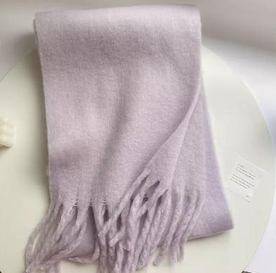 Solid color thickened lengthened scarf women's autumn and winter new Korean version winter student versatile shawl scarf pink