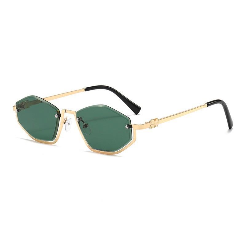 Vintage Geometric Metal Sunglasses With Uv400 Protection For Fashionable Travel And Outdoor Activities