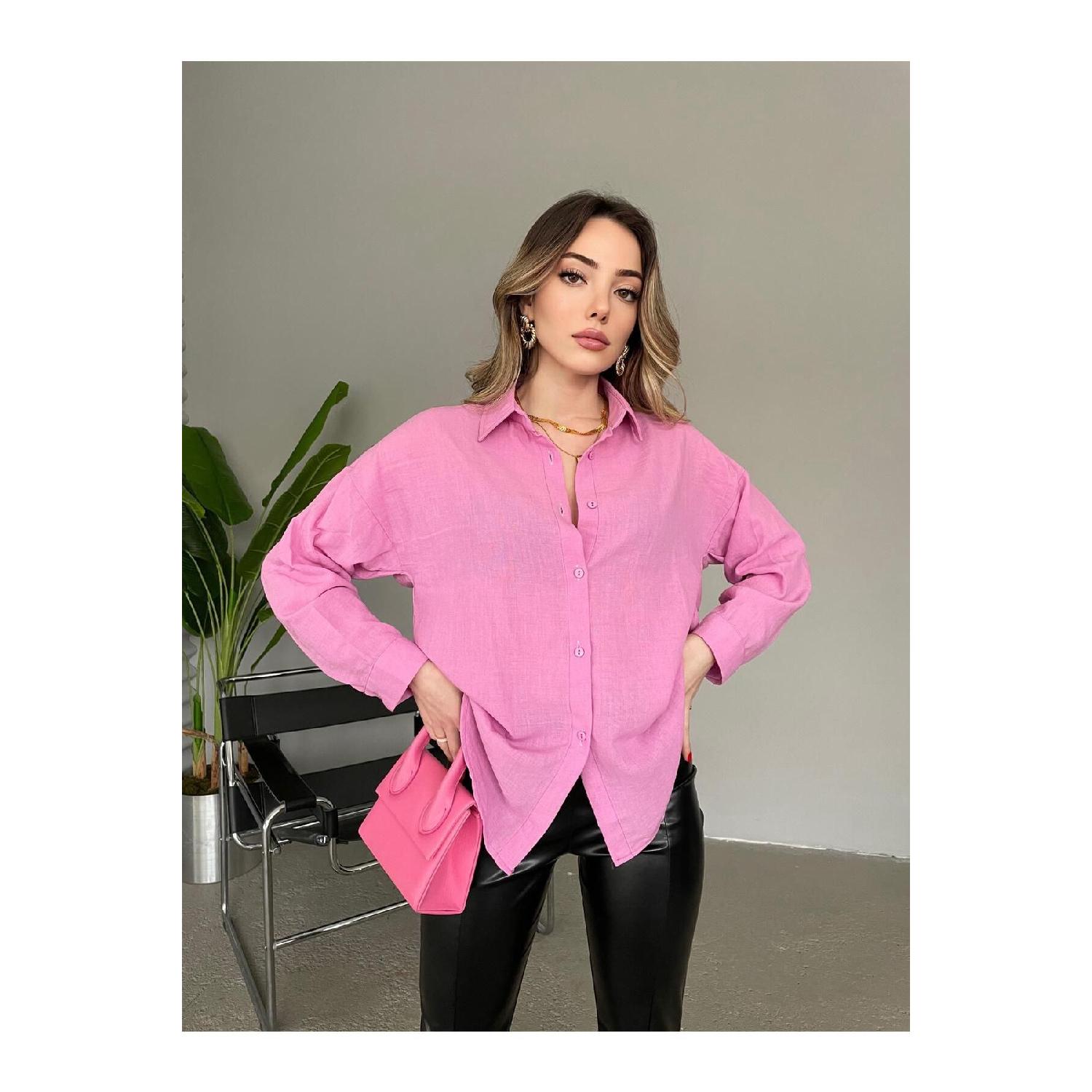 

Льняная Розовая Рубашка