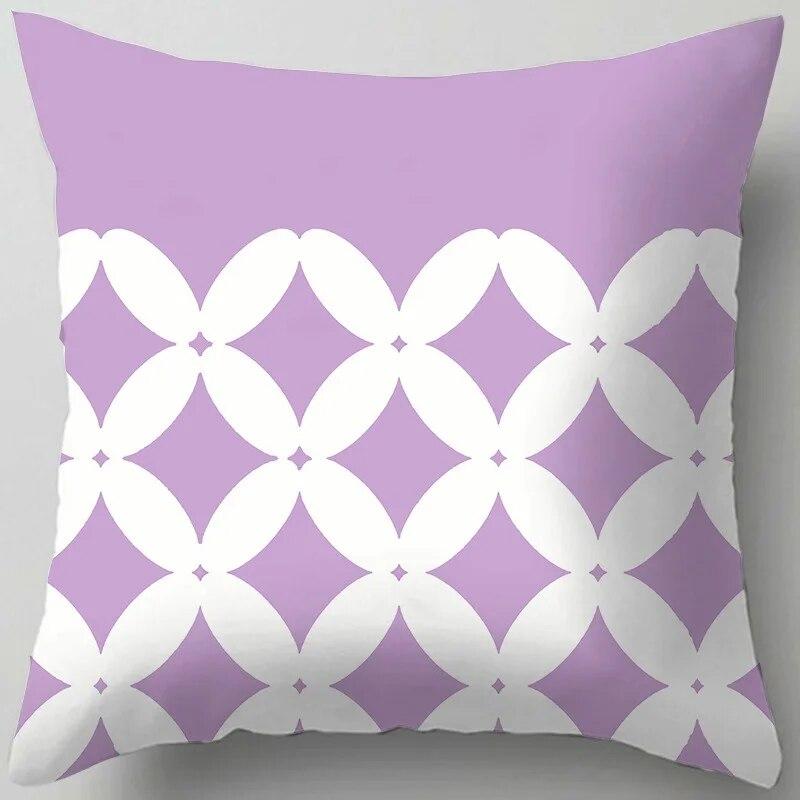 Noon Home Bedroom Decoration Rest Cushion Pillow Cover Geometric Light Luxury Digital Print Sofa Cushion Cover
