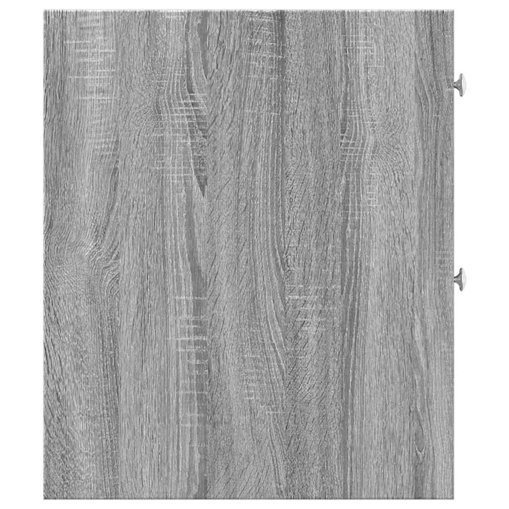 Narrow Bathroom Cabinet with Casters Gray Sonoma Particleboard