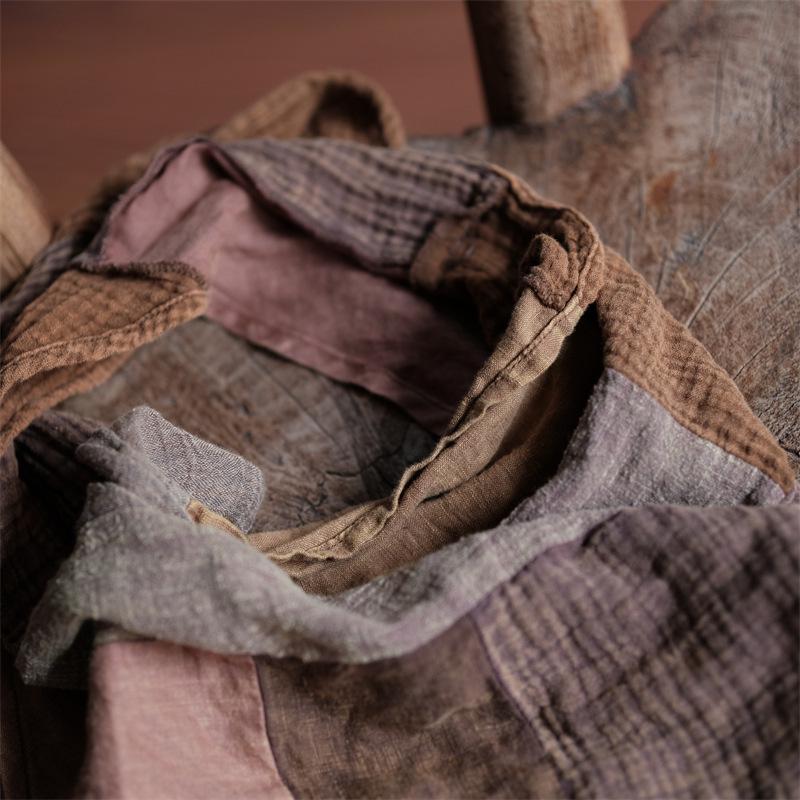 Vintage-Inspired Color Block Triangle Scarf - Ancient Mud