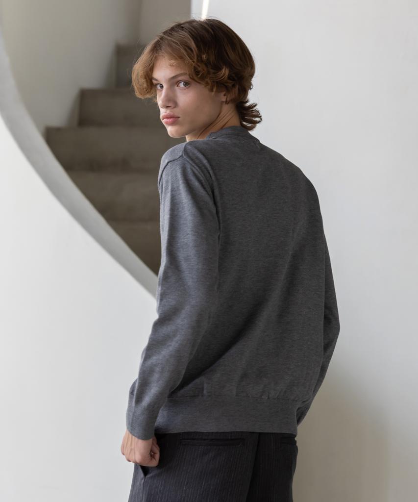 Dekkoloso Mode Herashi Round Knit [Charcoal]