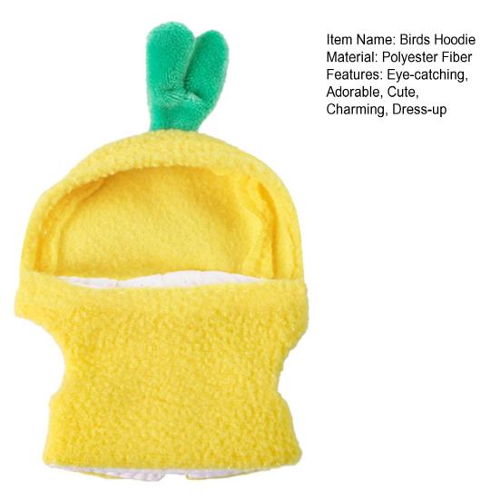 Felpe Uccelli Gialli Costume Cosplay Pappagallo Forma Ananas Tuta da Volo per Cenerino Parrocchetto Calopsitta Conuro Ondulato