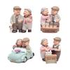 Wedding Home Decors Figurine Elderly Couple Statue Romantics Grandparents Figure Grandma Grandpa Miniature Ornament