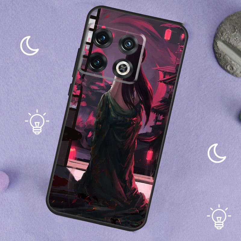 Samurai Warrior Geisha For OnePlus 13T 13R 12R 10R 10T 8T 11 12 13 15 Case For OnePlus Nord 5 CE 2 3 4 Lite N20 N30