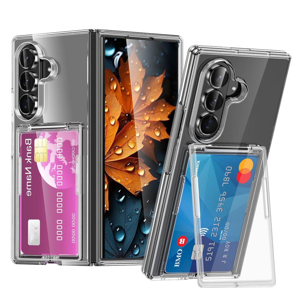 Applicable To Samsung ZFold1Ultra Mobile Phone Case Card Bag Bracket Fold1 Transparent Matte Card Anti-drop Protective Cover
