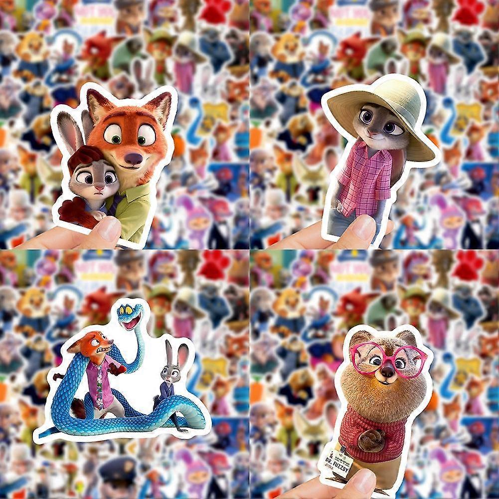 Zootopia 50 Blatt Sticker-Pack Judy Nick Wasserdicht Laptop Gepäck Aufkleber
