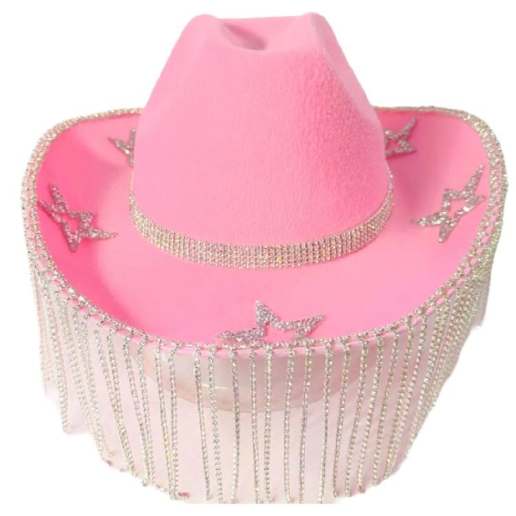Rhinestones Fedoras Hat Carnivals Party Cowboy Hat Women Bridal Shower Photo Hat
