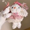 Bow Plush Rabbit Keychain Western Highland Dog Drooping Ear Rabbit Pendant  Unisex