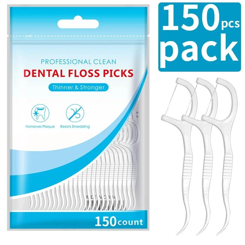 600/300/150/50pcs Dental Floss Picks Toothpicks With Thread fil dentairehilo dental flosser Tooth Threads Teeth Cleaning