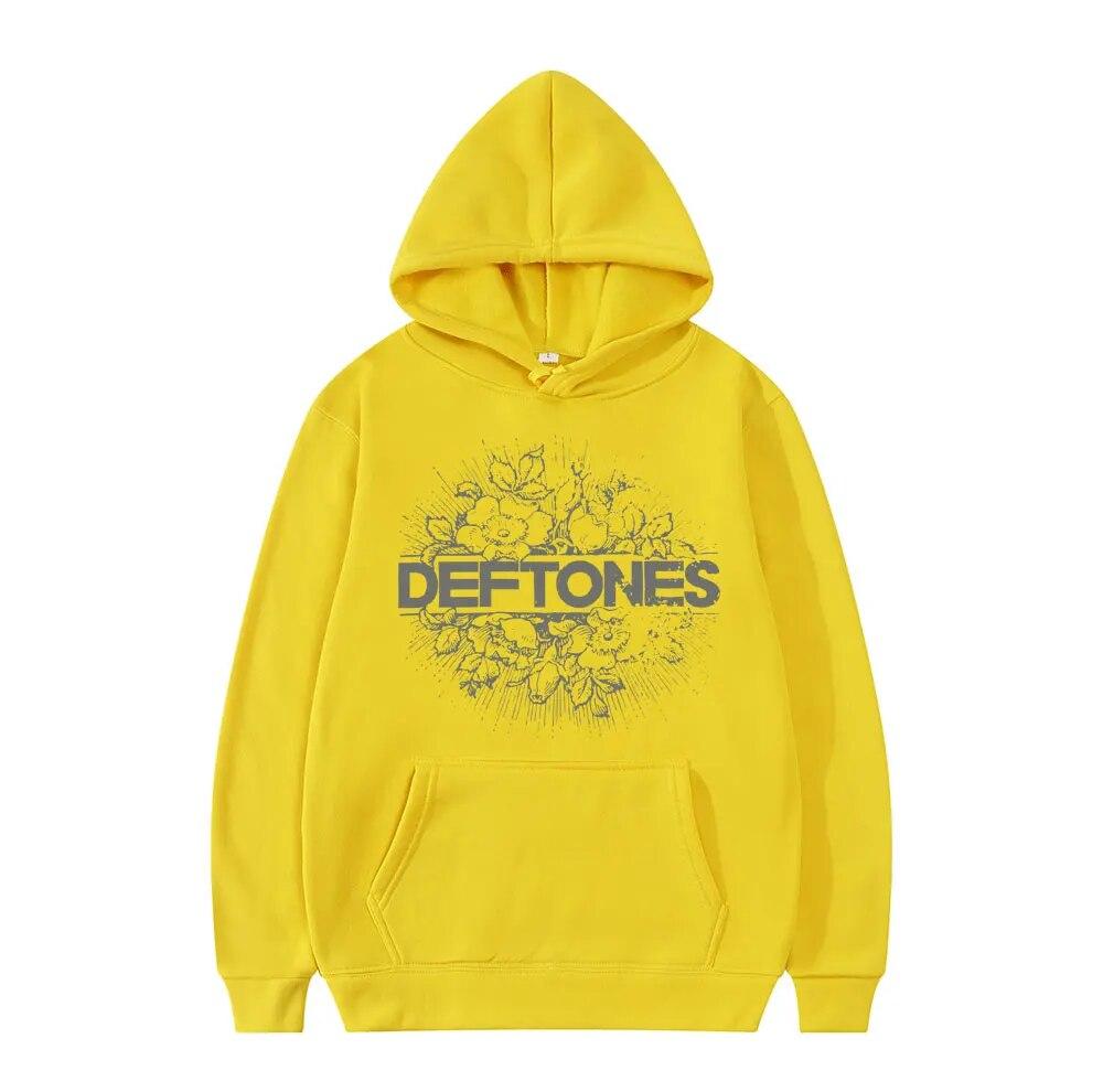 Mote Punk Metal Rock Band Deftones Hettegenser Blomster Burst Print Sweatshirt Unisex kvinner Vintage Casual Pullover Streetwear Par