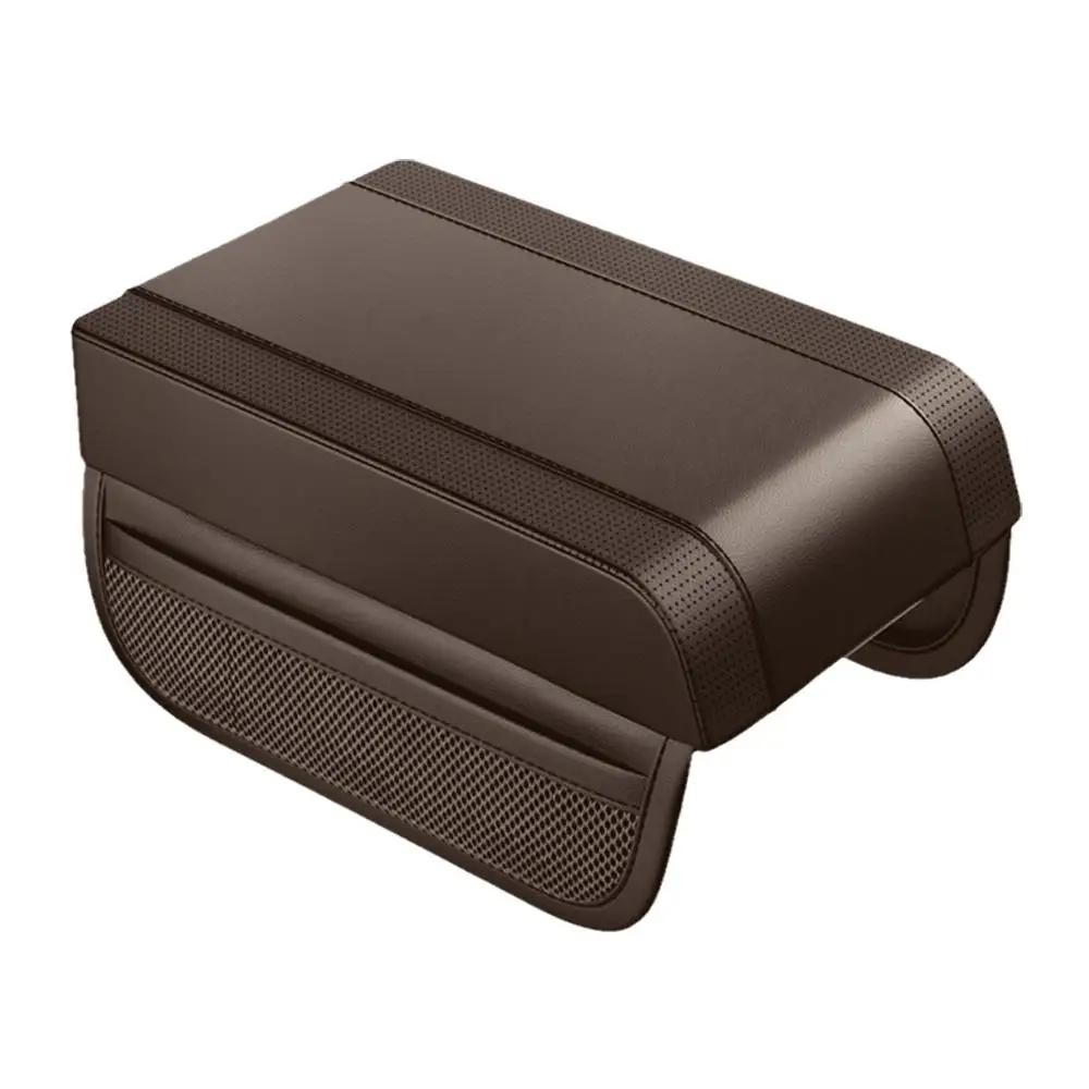 Universal Car Armrest Pad Memory Cotton Central Console Booster Rest Pocket With Pad Storage Armrest Leather Elbow K0K5