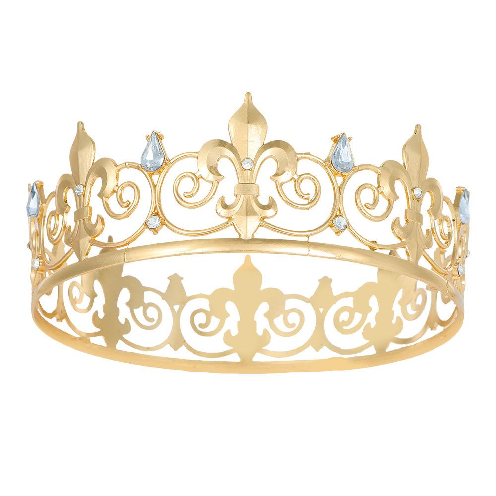 

European and American Fashion Alloy Crystal Crown Men, Birthday Party Ball Men s Crown, Headgear Crown Accessories 2026 15.5*5.5CM