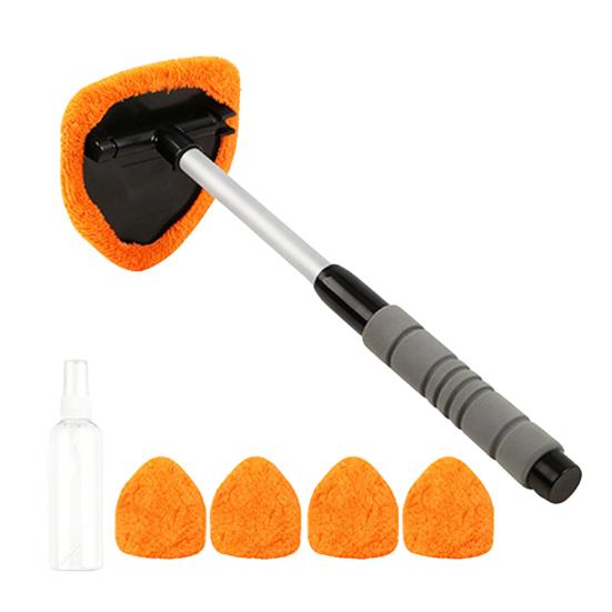 Cleaning Brush with Telescopic Handle 26-41cm Multi-Functional Microfiber Car Window Cleaner for Defrosting Defogging Soft Lint-Free Head Non-Slip