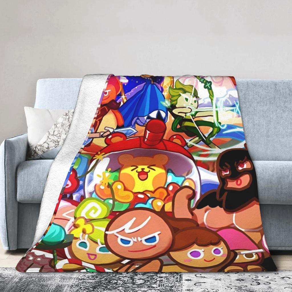 Cookie Run Kingdom Fashion Blanket Warm Cozy Fluffy Video Games Throw Fashion Blankets for Couch Multi-size Quilt