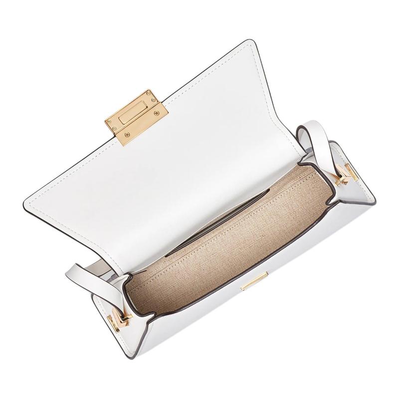 MICHAEL KORS Ludlow Ludlow gold hardware snap fastening cowhide leather shoulder bag medium women's white
