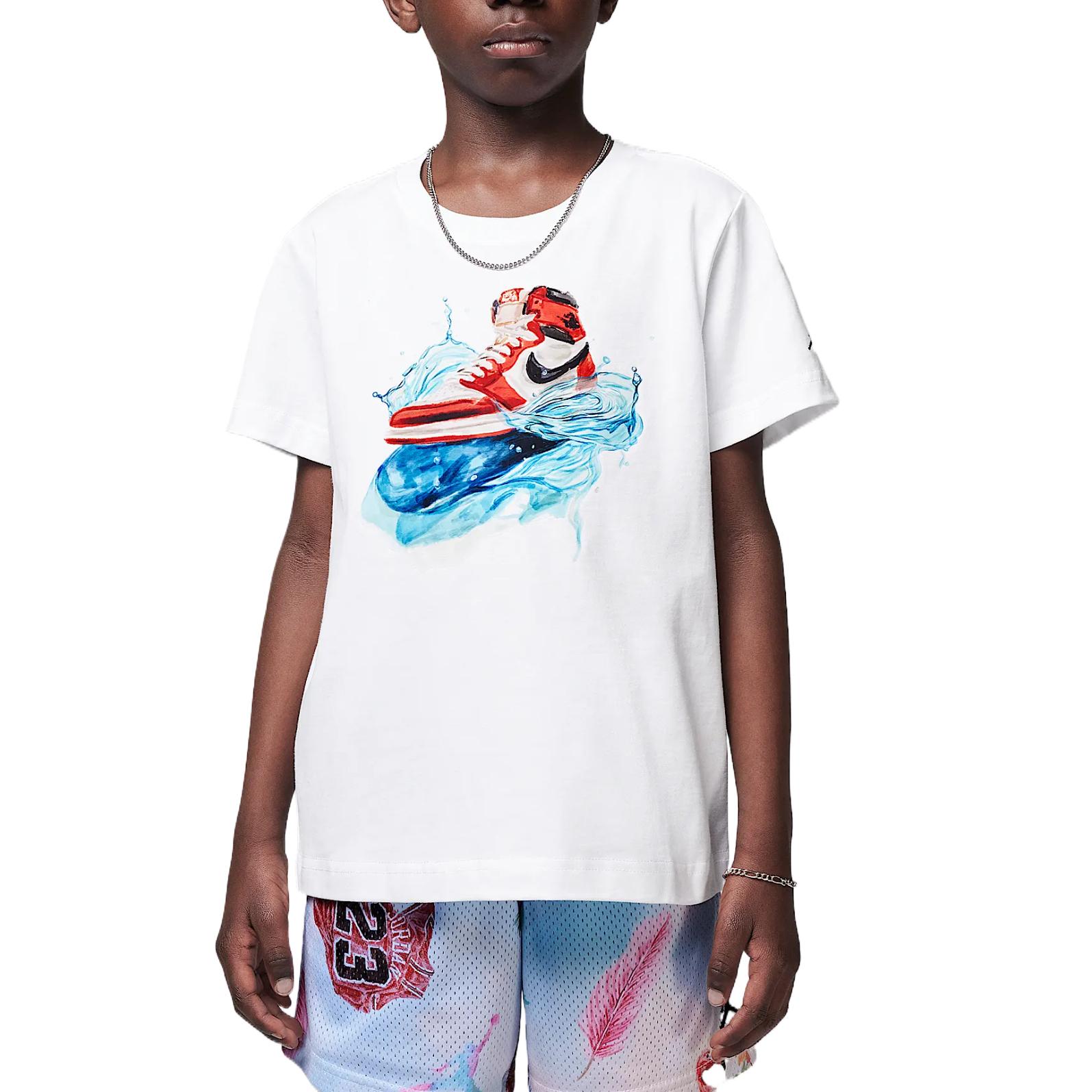 

Jordan Футболка AJ1 Удобная Модная Универсальная Повседневная С коротким рукавом Детские Топы Белая II2520-100 XS