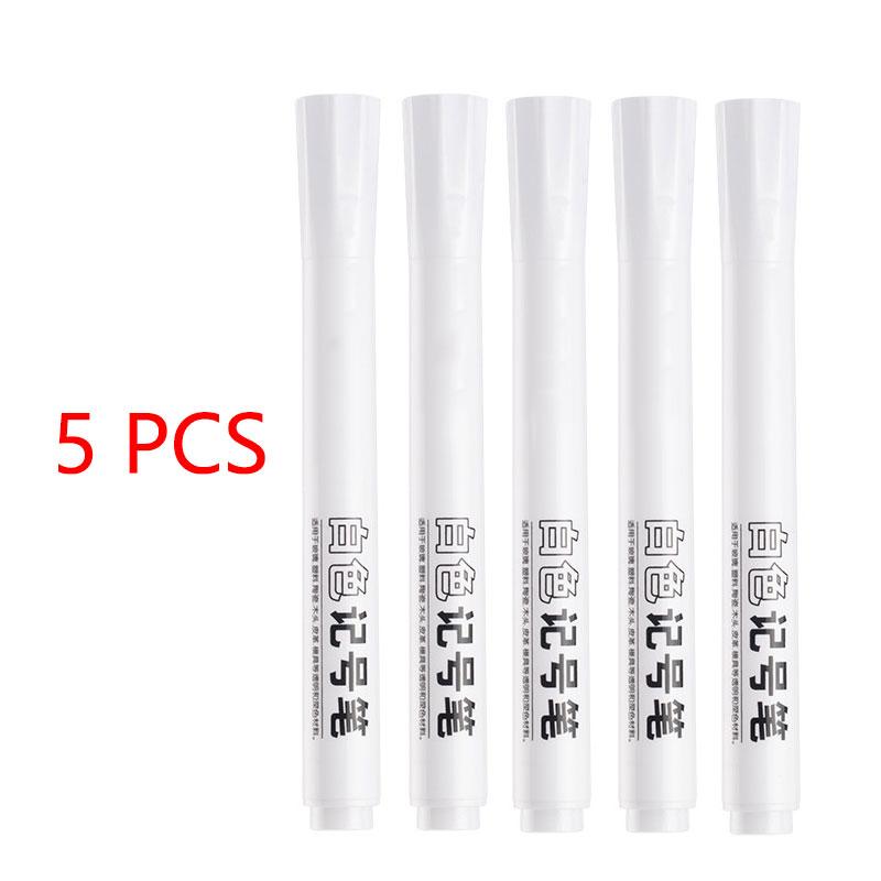 1/3/5PCS White Marker Pens 2.0mm Oily Waterproof White Gel Pen DIY Graffiti Sketching Markers Stationery Wrting School Supplies