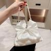 High Quality White Women Bow knot Purse Handbag Evening Party Bag Satin Clutch Bags For Wedding Prom Party Purse