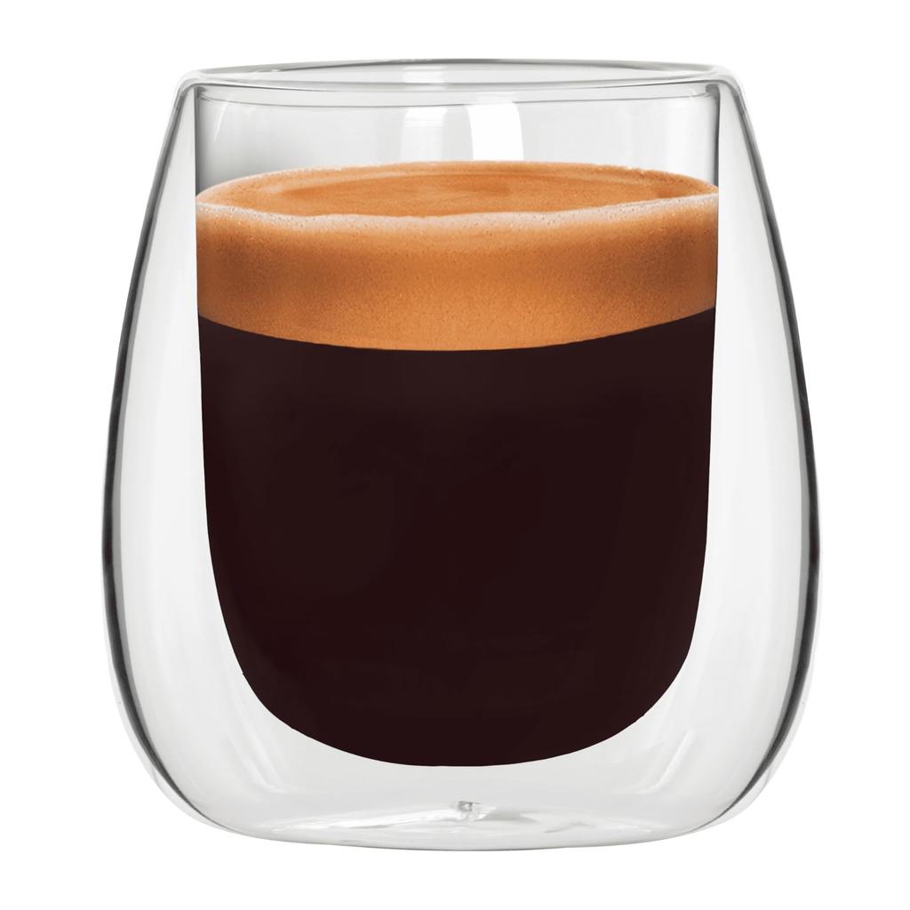 Bialetti Verona Dvoustěnné Žáruvzdorné Balení 2 kusů Sklo, Sklo, 80 ml,