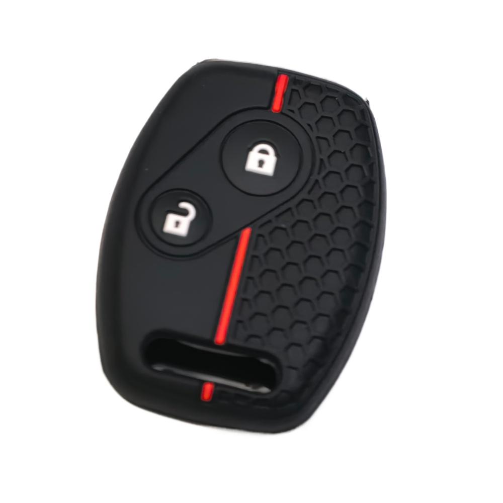 

2 Buttons Silicone Car Remote Key Fob Case For Honda Civic 4D Jazz Gr8 Cr-V Srv Frv Fit Csx Chord 7 Accord Emblem Extra Screw