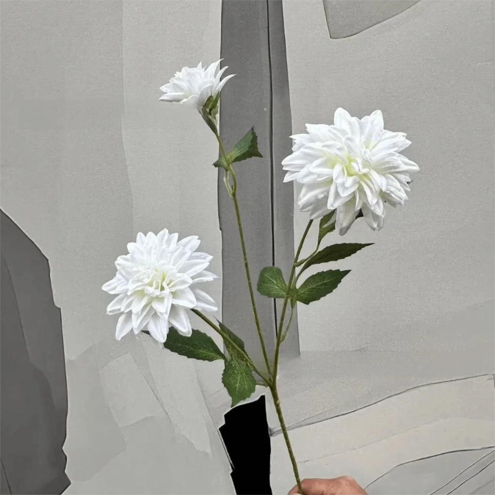 New 72cm Artificial Dahlia Flower 3 Heads Long Branch Faux Flower Floral Arrangement Hydrangea Flower Wedding Decor