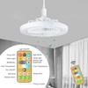 Smart Remote Control Ceiling Fan Light Quiet LED Ceiling Fan White Lighting Tricolor E27 for Living Room Bedroom