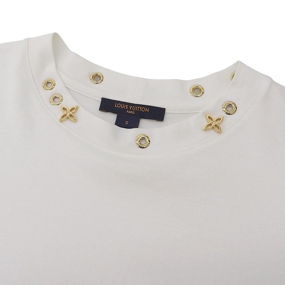 Louis Vuitton Excellent Condition Side Strap Short Sleeve T-shirt, Cotton, Women's, White, Size S, RW191W Tops S whiteUsed