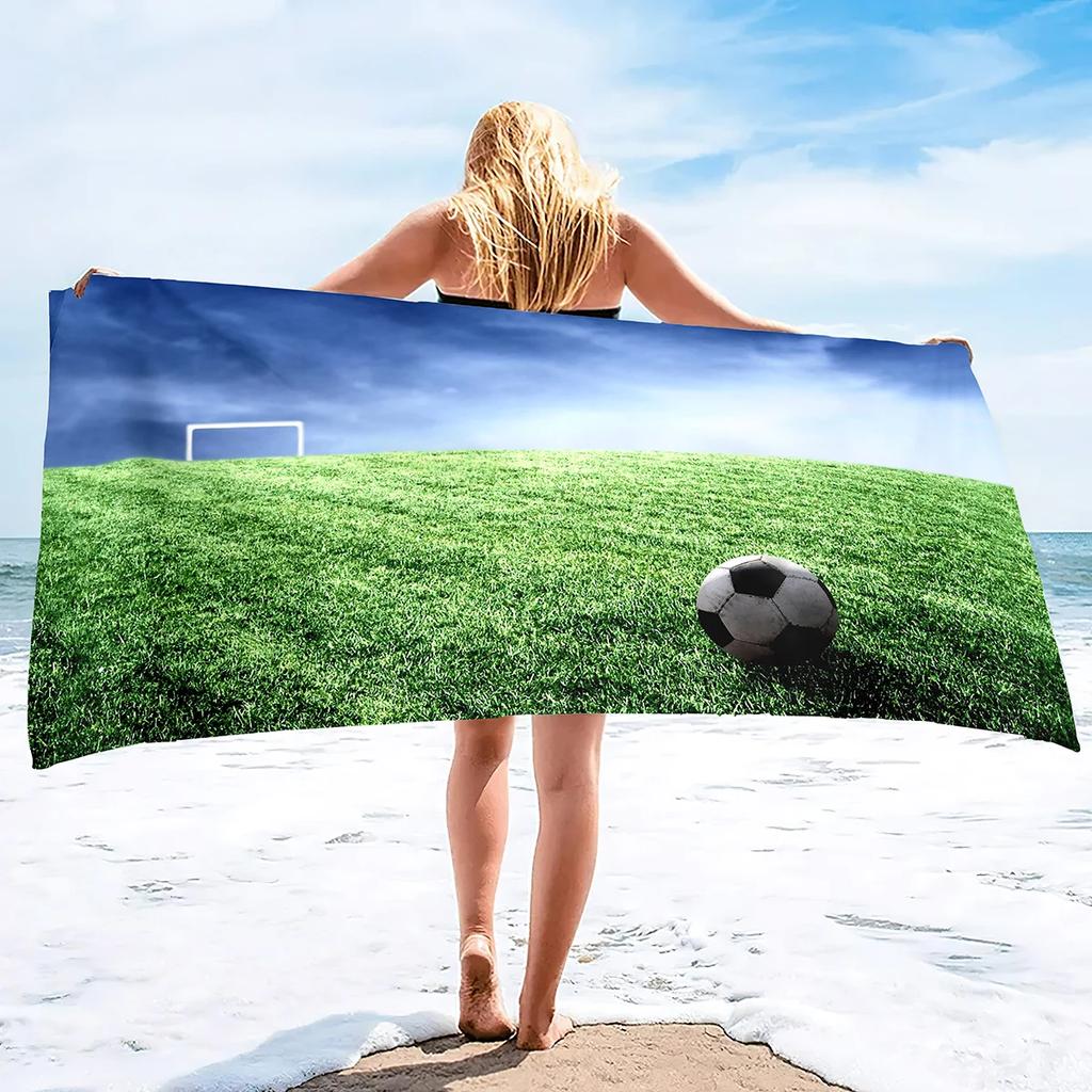 Soccer Beach Towel,Beach Towels for Men Boys,Football Towel Boys Sport Towel, Personalized   Pool Beach,Towel  Teen