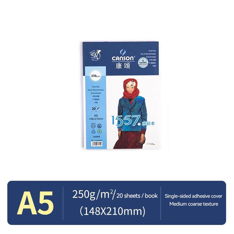 

Canson 1557 Бумага для акварели 300 г/м² Бумага для акварельной живописи A3/A4/A5/8K Ручная акварельная книга Творческие художественные принадлежности