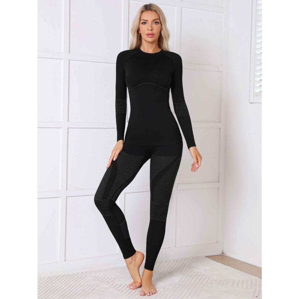 CHARMLEAKS Biancheria intima termica per donna, set di strati di base caldi invernali, top e pantaloni per il freddo