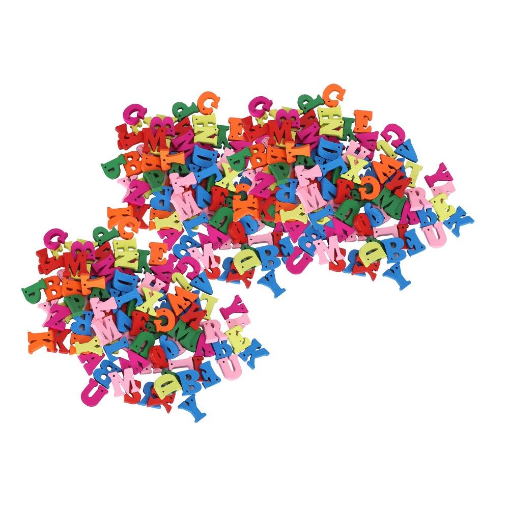 300pcs Mixed Colors Wooden Alphabet Assorted Colored Wooden Craft Letters Wedding Decor