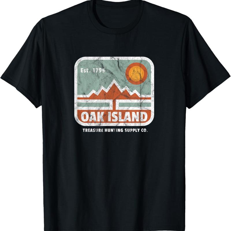 

Oak Island Treasure Hunting Supply Vintage 1795 Map Mystery T Shirt - Men s Summer Cotton Graphic Tee S разноцветный