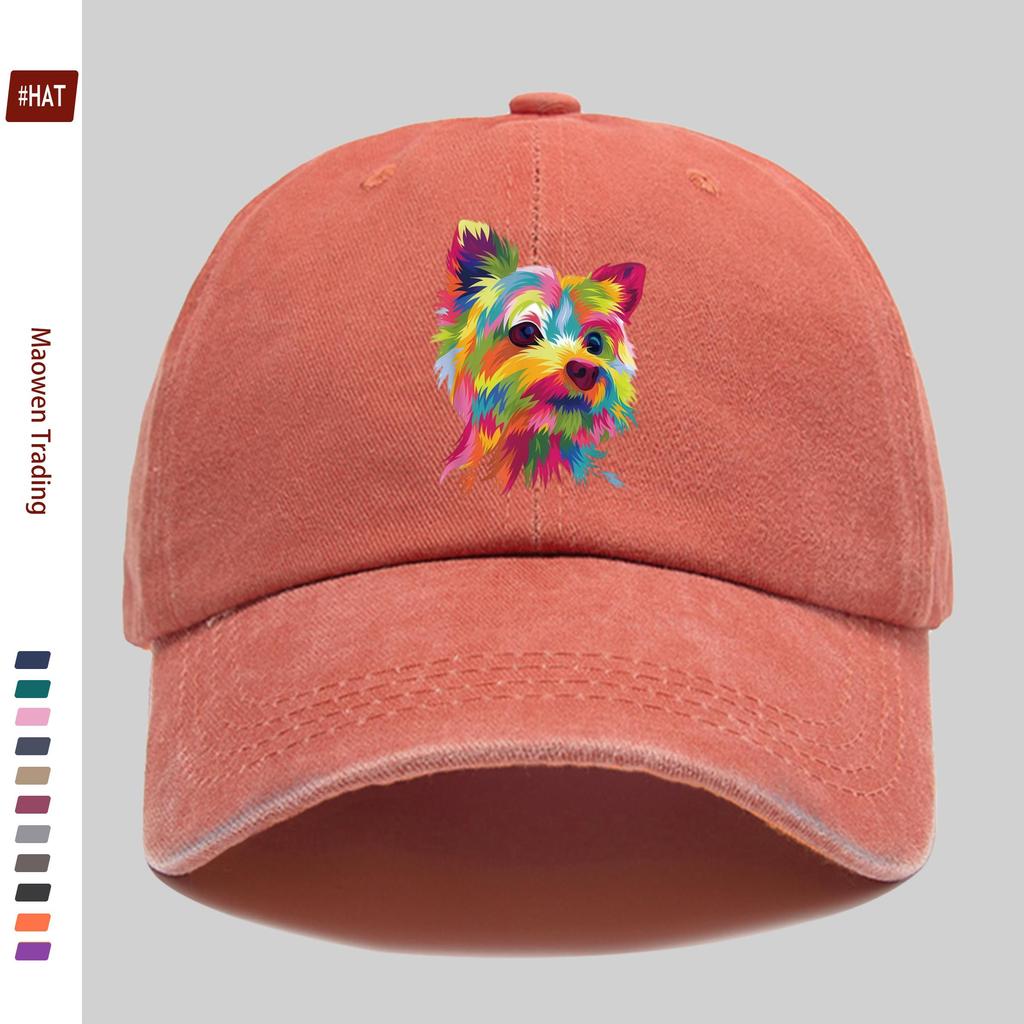 pc Colorful Dog Pattern Printed Baseball Cap with Pet Dog Print Design Decorative Hat Comfortable and Lightweight Headwear A