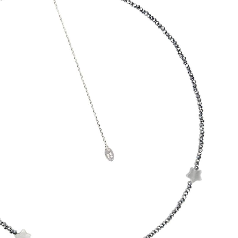 metamic Catseye-stars Beads Necklace (Silver)