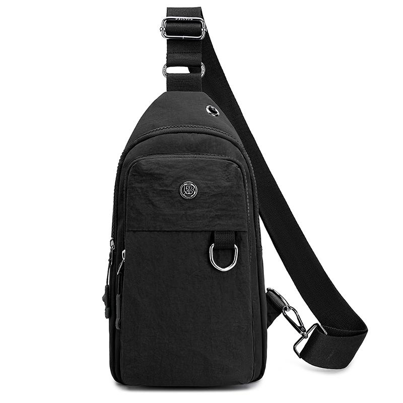 

Вместительная нагрудная сумка женская сумка через плечо мужская наплечная сумка чёрный