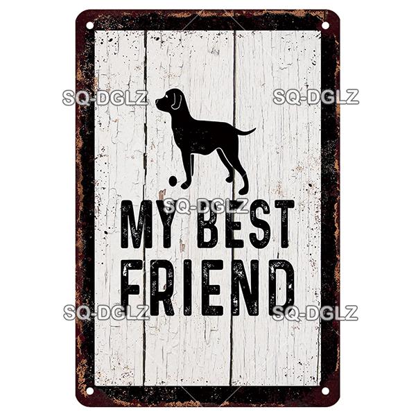 Warning Vintage Metal Sign Beware of Dog Tin Sign Shop Metal Plaque Decoration Plate Decor For Pub Bar Wall Decor Poster Gift