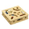 Stable Interactively Wooden Cats Scratching Toy Puzzle Mazes and Bells Ball for Engaging Playing and Natural Claws Care