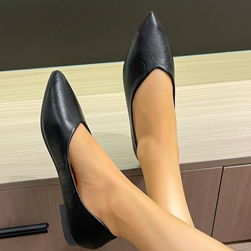 New Pointed Flat Shoes European and American Shallow Mouth Single Shoes Non-slip Versatile Soft Sole Single Shoes