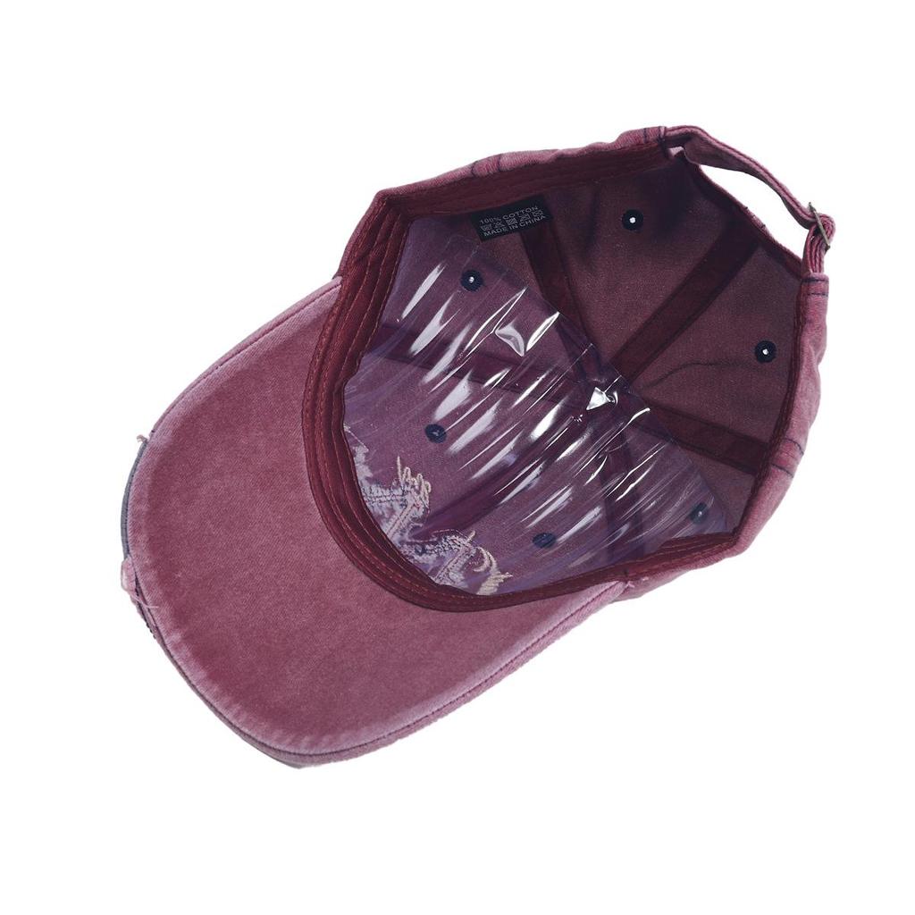 Women’s Retro Distressed Star Baseball Cap - Washed Denim Duckbill Hat with M Logo, Sun Protection, Face Slimming