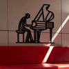 1pc Jazz Pianist Metal Wall Art Minimalist Music Decor Modern Home Office Gift